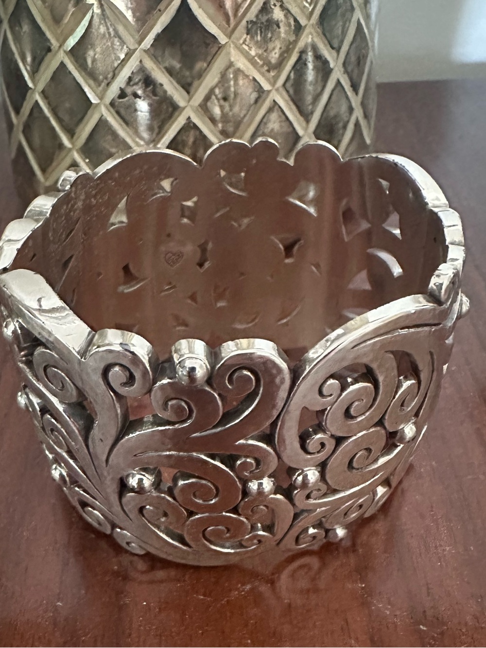 Brighton 🖤 "Madrid Lace" Wide Hinged Bangle Bracelet-Retired